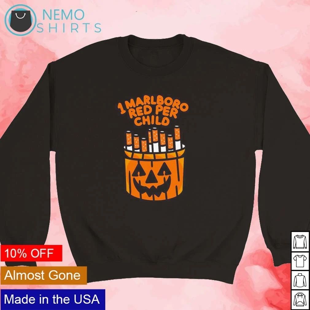 1 Marlboro Red per Child Halloween Pumpkin shirt