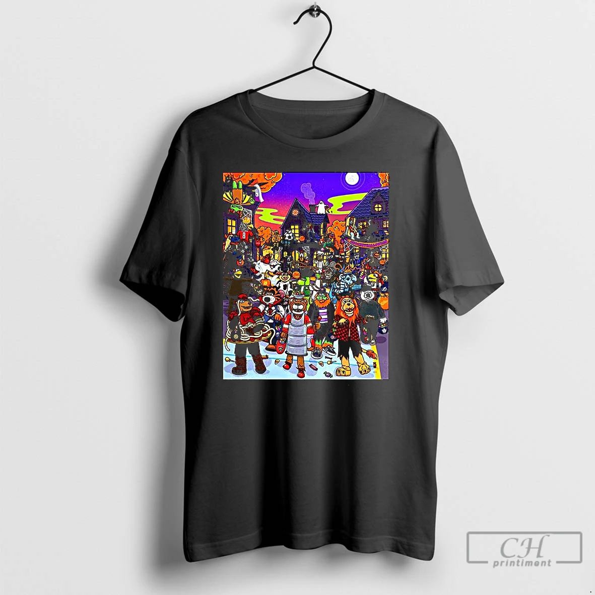 Classic Nhl Mascot Happy Halloween Cartoon 2025 T Shirts