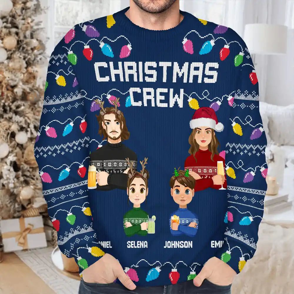 Christmas Crew Family Matching Shirt - Personalized Unisex Ugly Sweater