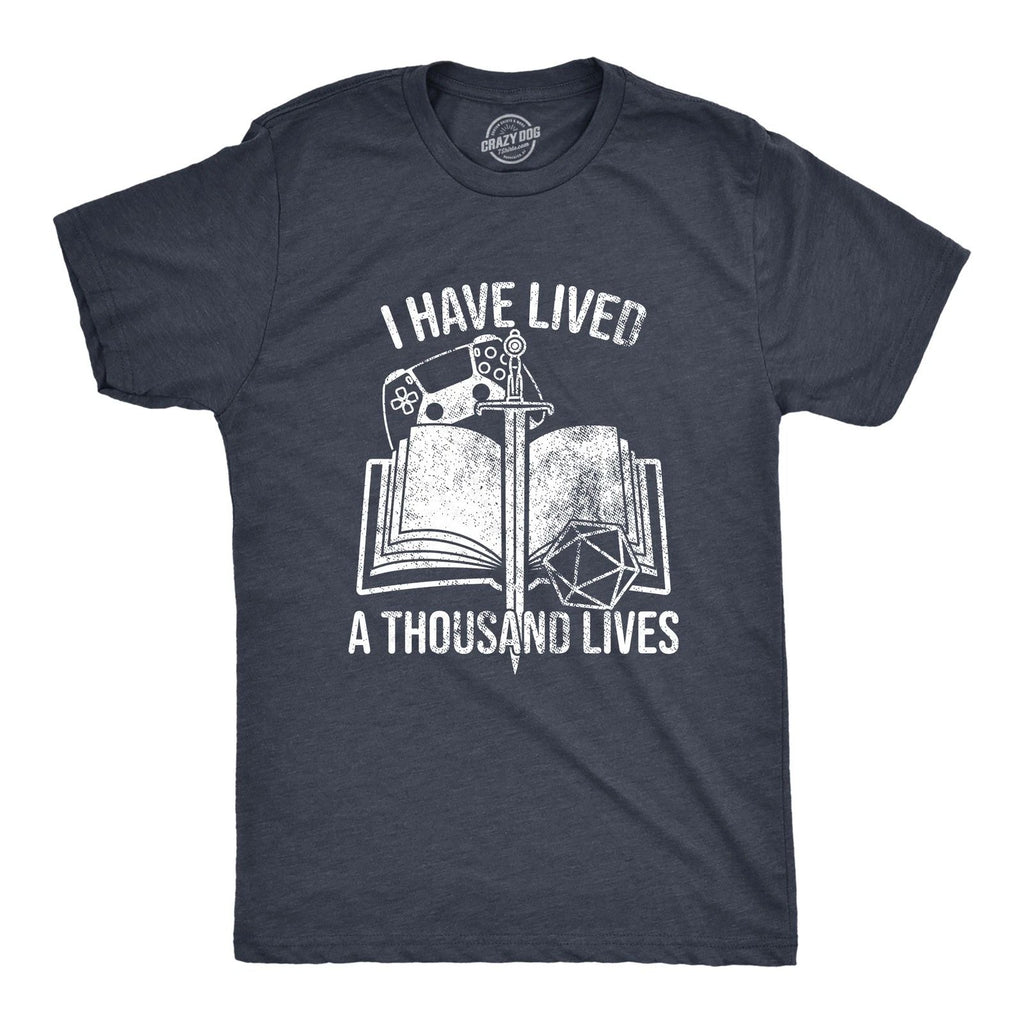 Mens I Have Lived A Thousand Lives T Shirt Funny Video Gaming Role Playing
