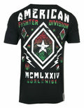 AMERICAN FIGHTER Mens T-Shirt GARRETT TEE Athletic Biker BLACK Gym MMA off2mi