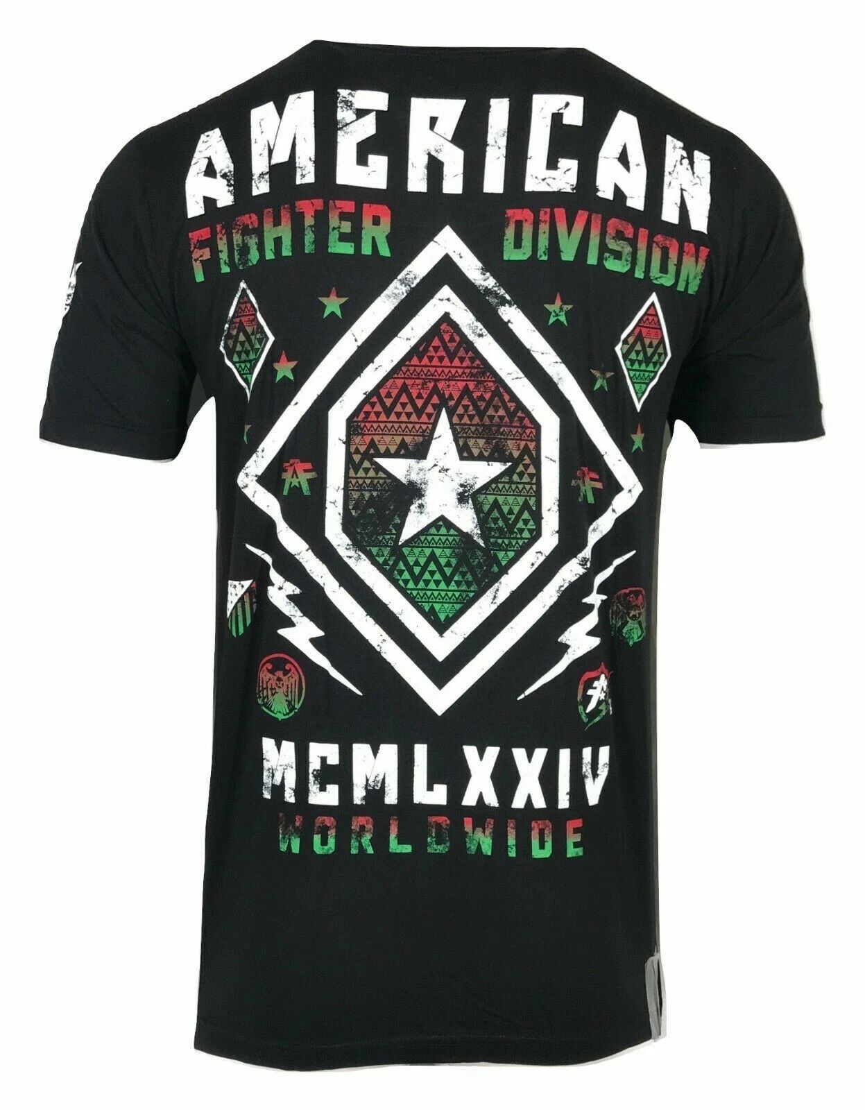AMERICAN FIGHTER Mens T-Shirt GARRETT TEE Athletic Biker BLACK Gym MMA off2mi