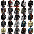 T Shirt Men's Fashion Long Sleeve USA Flag Cross Graphic Casual Silky Streetwear
