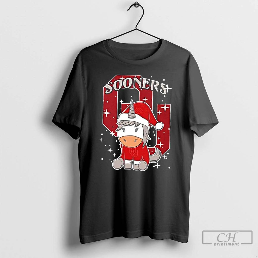 Premium Oklahoma Sooners Football X Unicorn Merry Christmas T Shirts