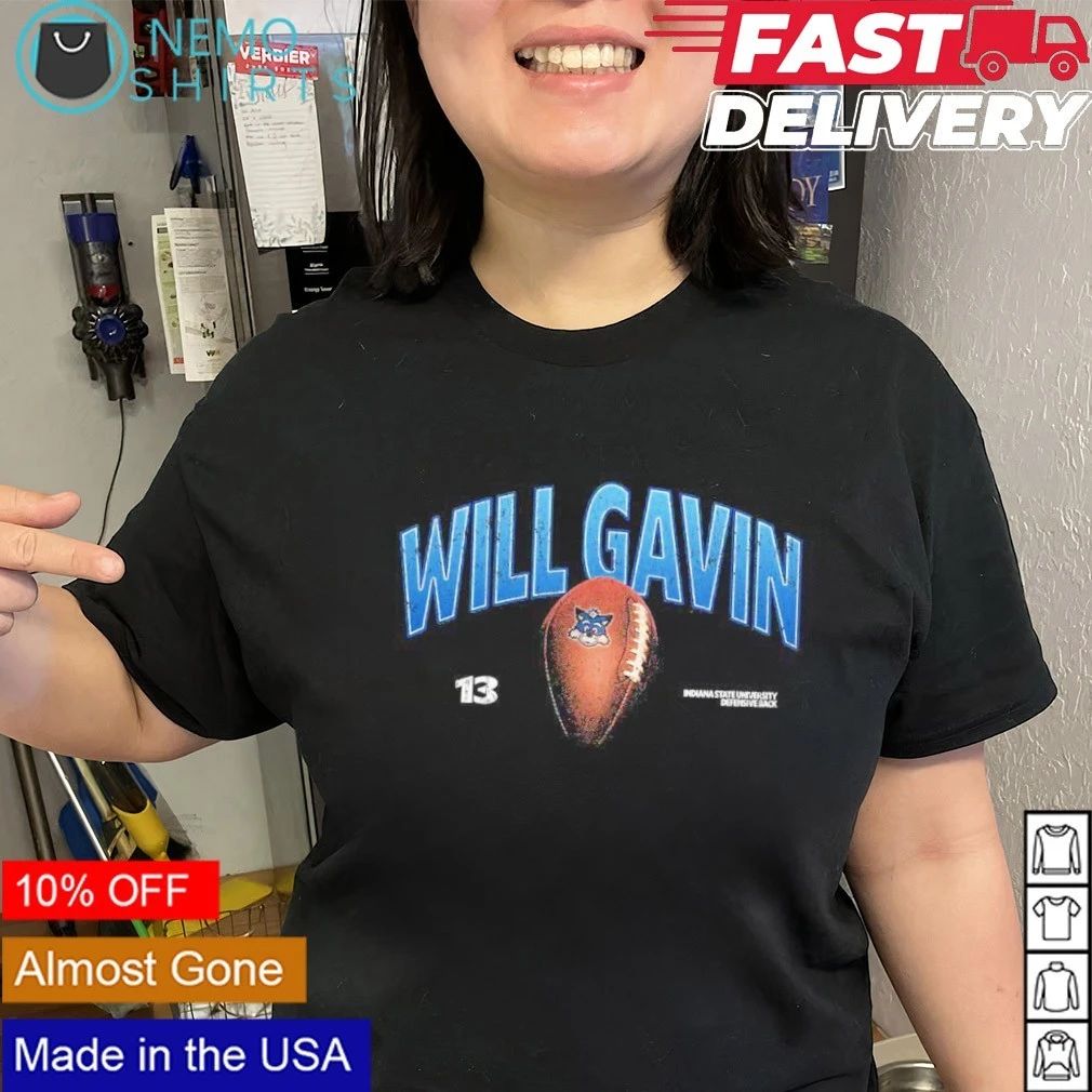 Will Gavin 13 Indiana State University Defensive Back shirt