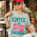 ced Coffee and Sunshine Shirt, Iced Coffee Shirt, Coffee Lover Gift, Summer ship