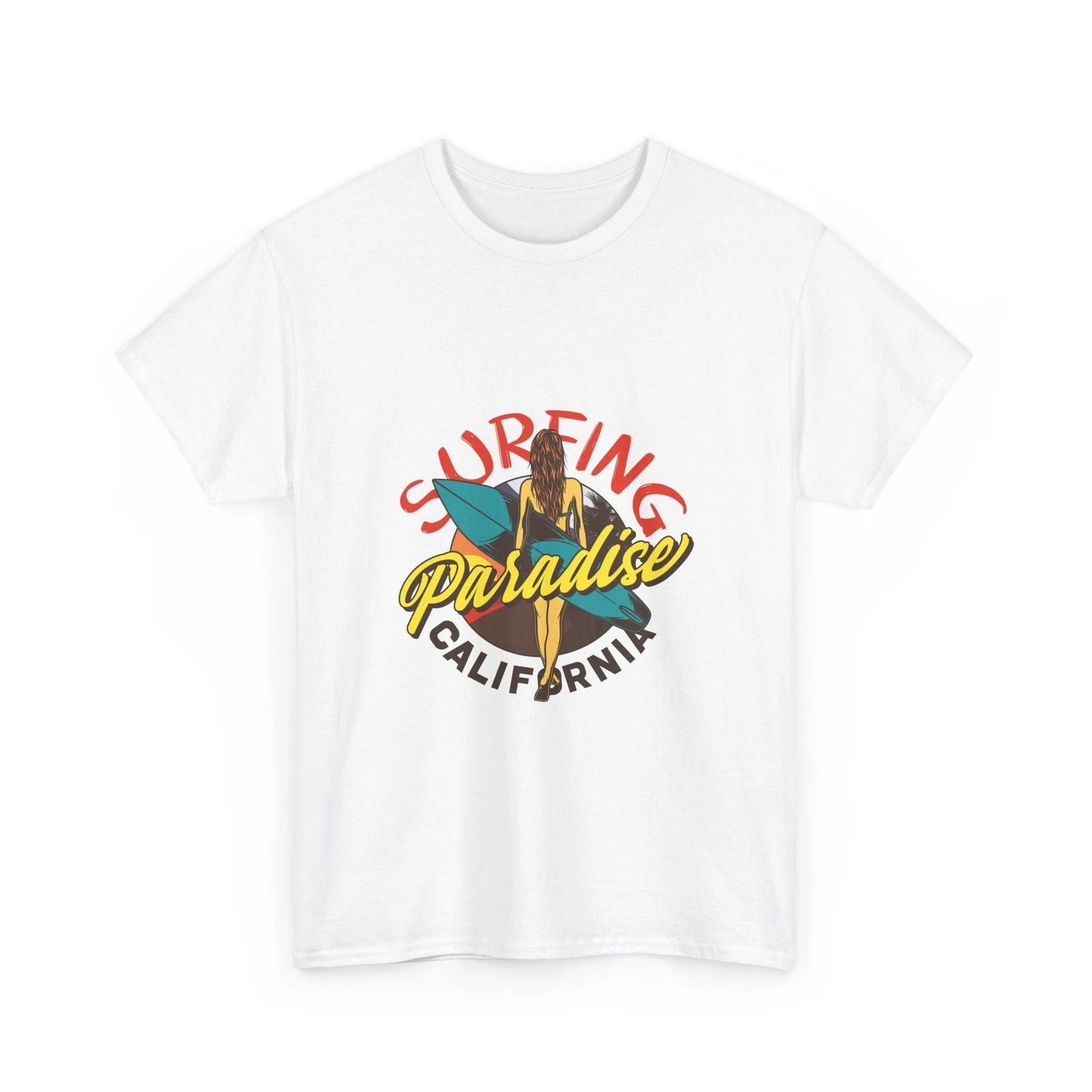 Surfing Paradise T-Shirt | California Retro Surf Graphic, Tropical Shirt