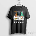 Premium Gnome X Texas City Sports Team Longhorns Cowboys And Stars Merry Christmas 2025 Long