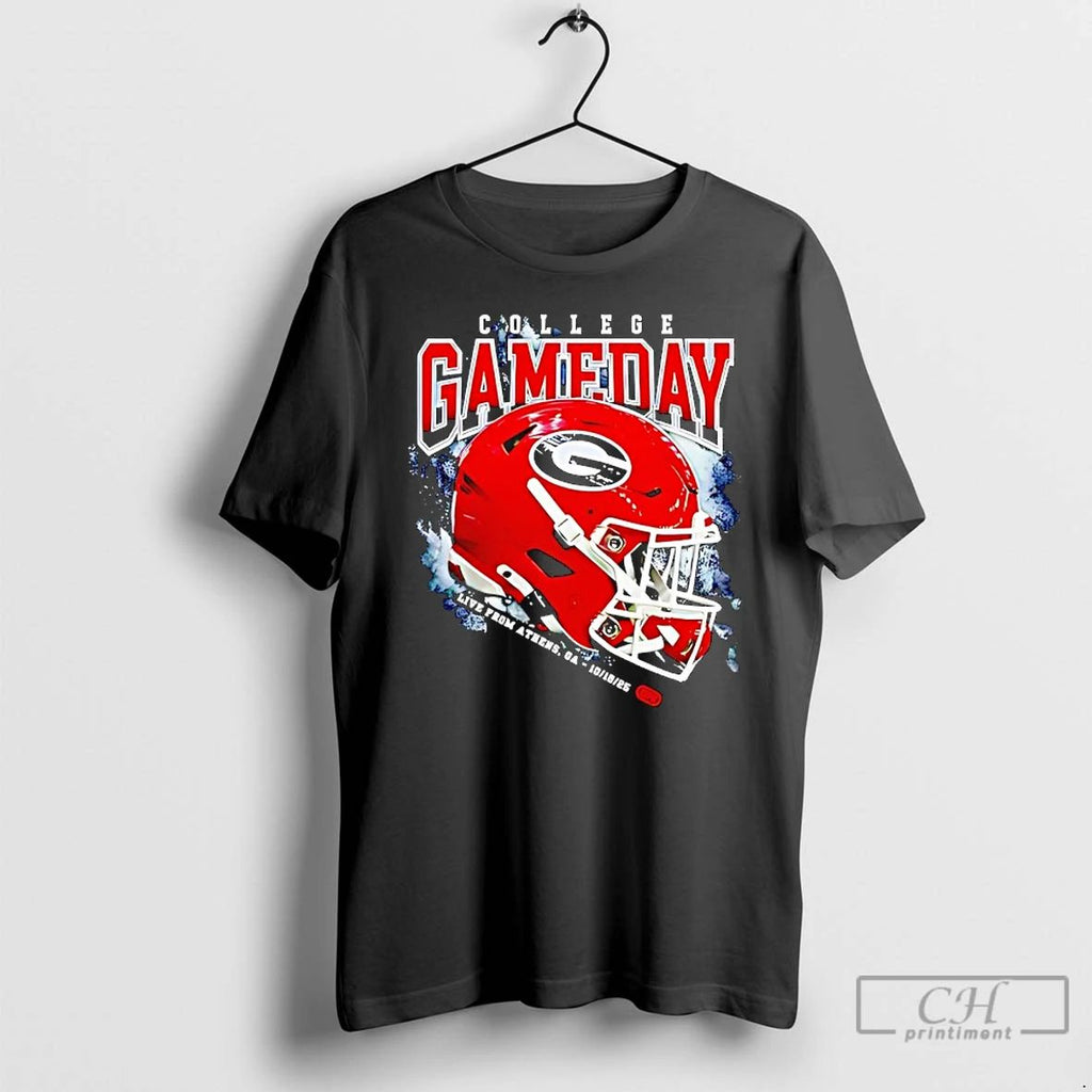 Classic Georgia Bulldogs College Gameday Live From Athens Ga 2025 Helmet T Shirts