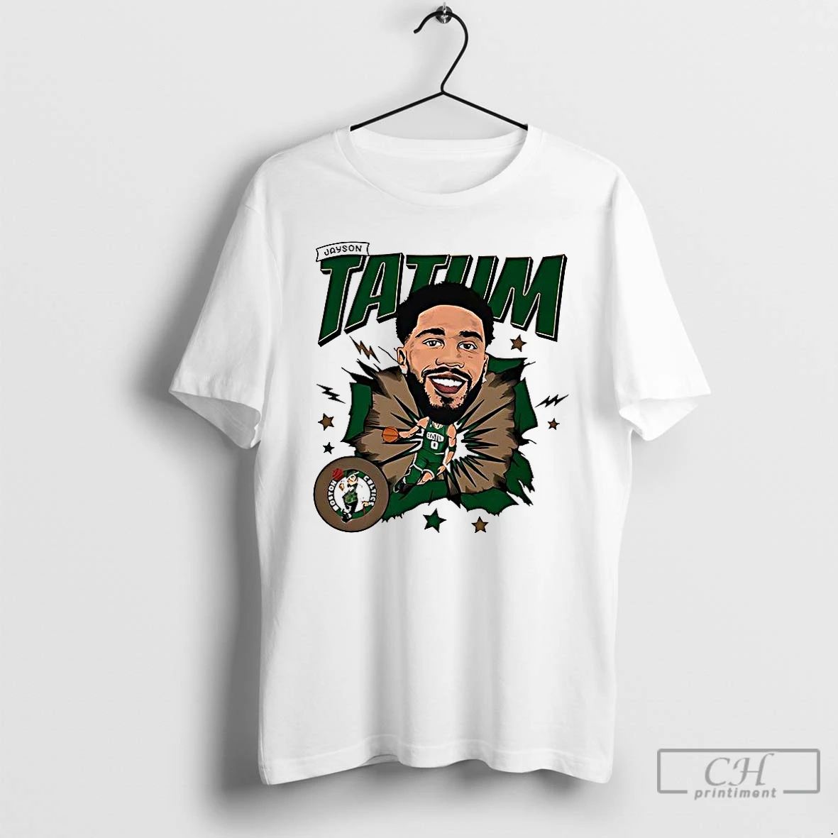 Classic Jayson Tatum Boston Celtics Nba Big Head Caricature T Shirts