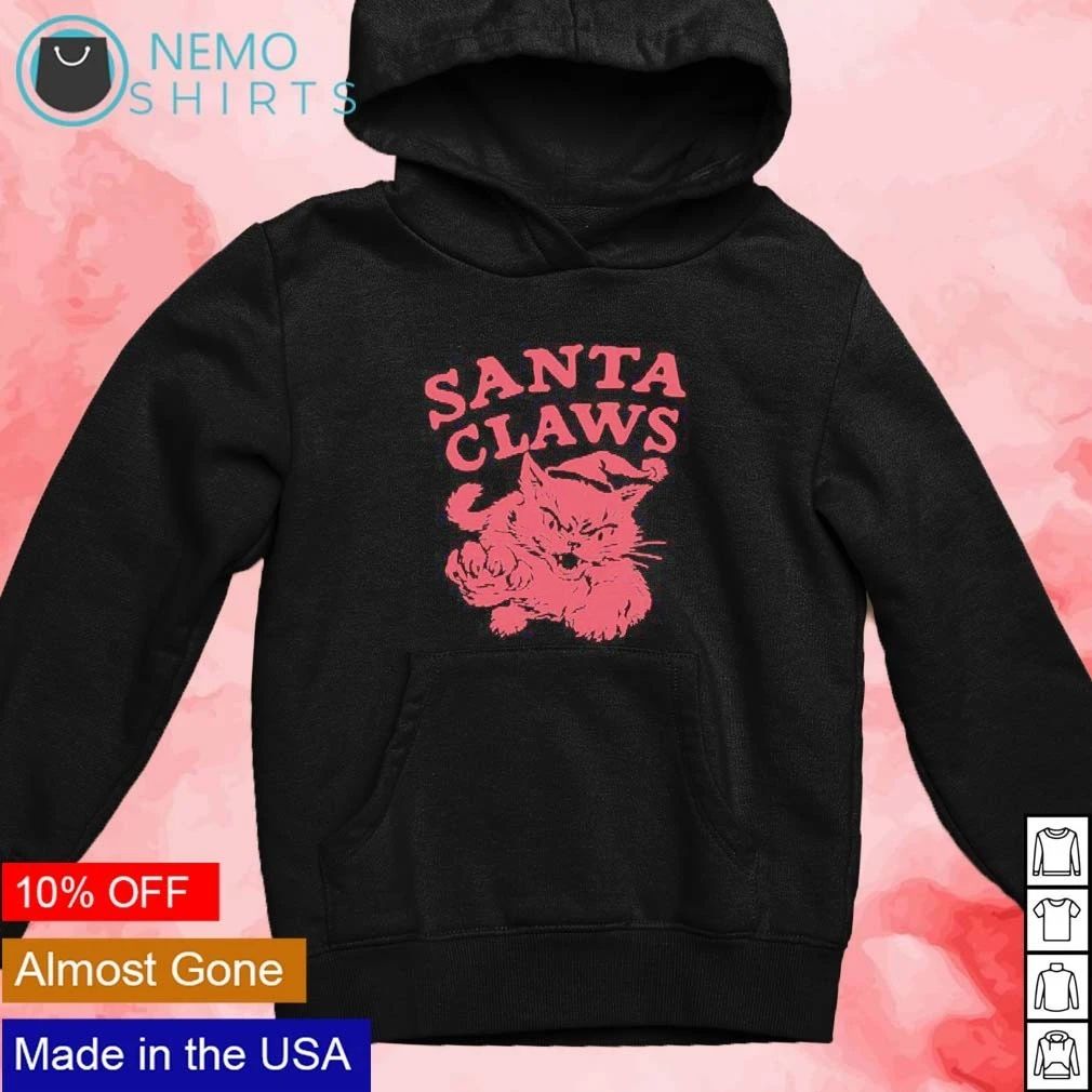 Santa Claws Angry Cat Christmas Holiday shirt