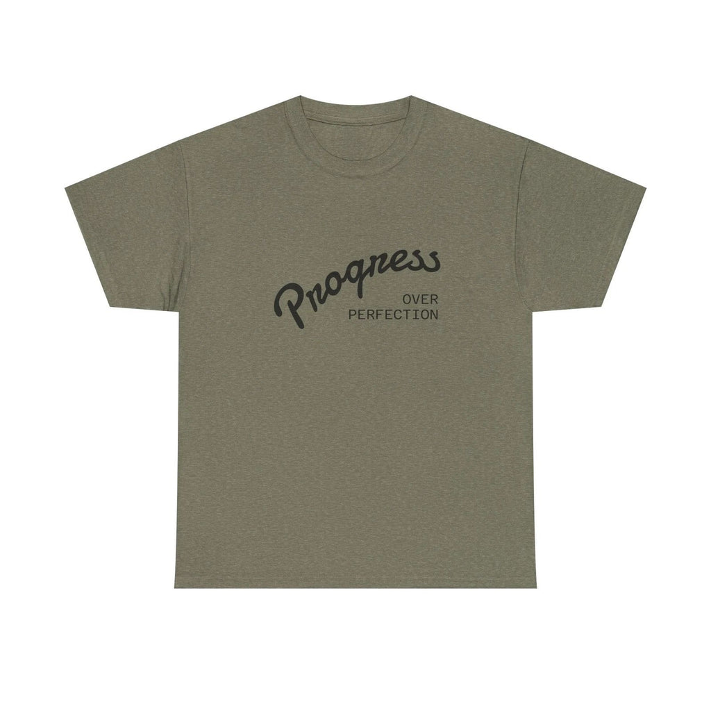 Progress Over Perfection Tee | Script Typography Motivational Shirt
