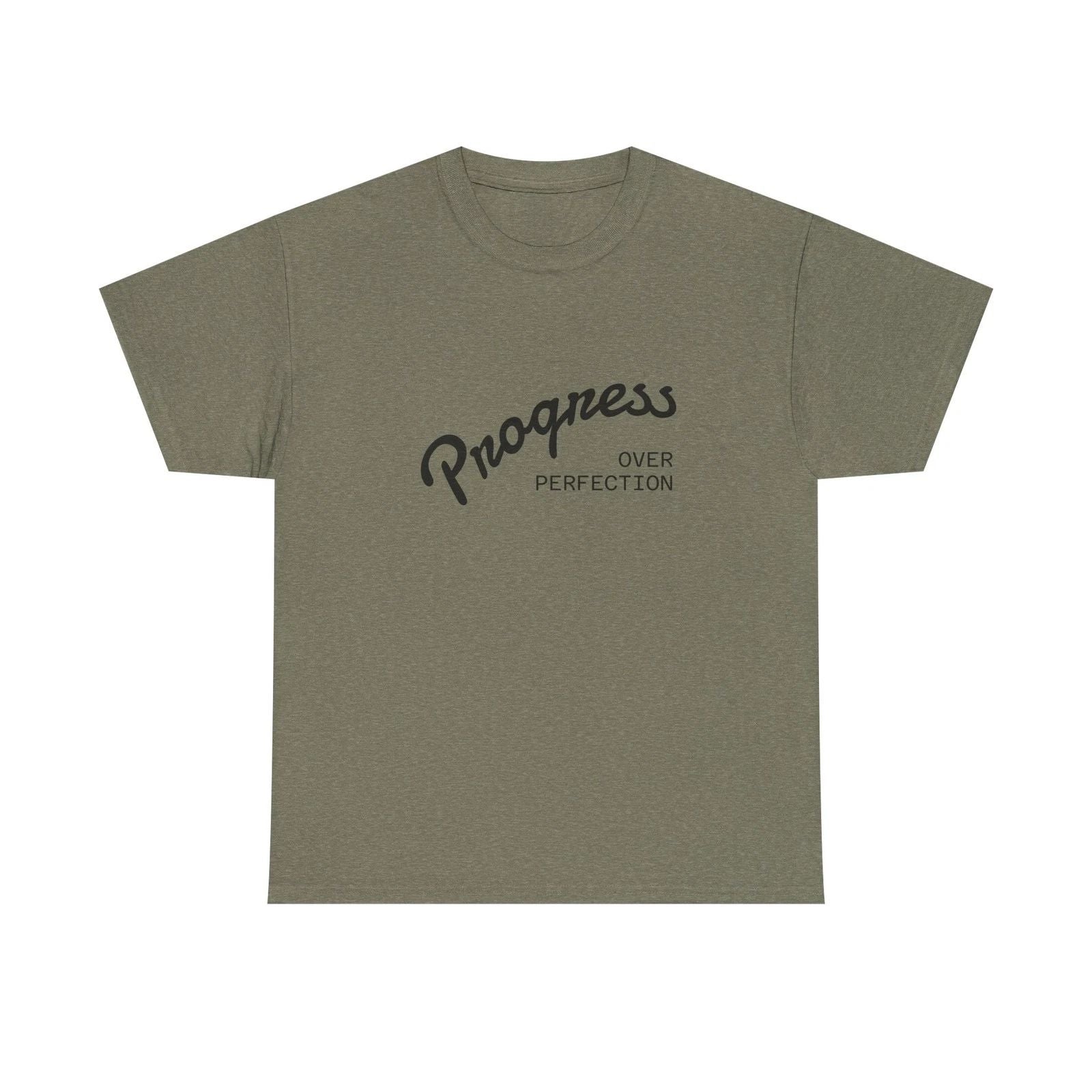 Progress Over Perfection Tee | Script Typography Motivational Shirt