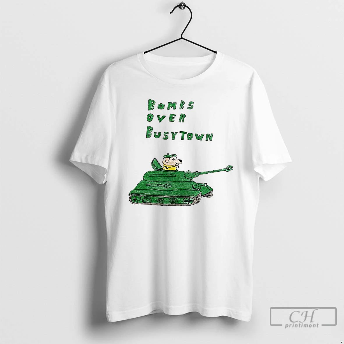 Classic Dog Tank Bombs Over Busytown T Shirts