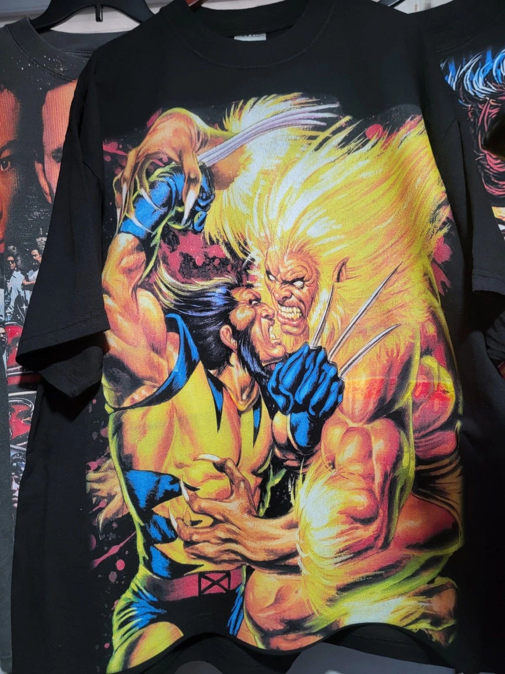 WOLVERINE SABRETOOTH ON A SHAKA HEAVYWEIGHT GARMET DYED T SHIRT "MODERN"