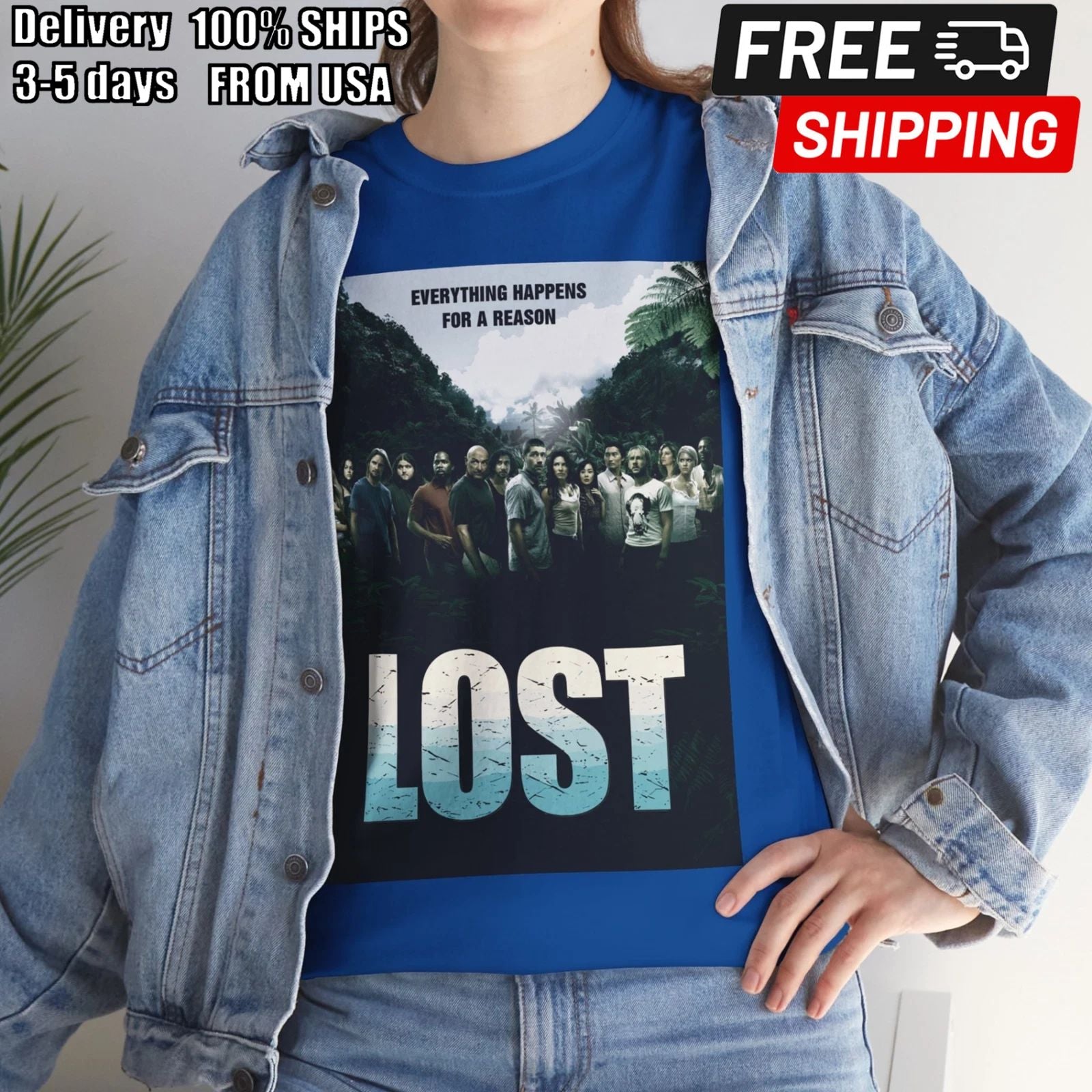 Lost TV Series (2004) T-Shirt Sci-Fi Fantasy Island Supernatural