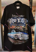 Lowrider Classic Truck Livin the Low Life Graphic T-Shirt
