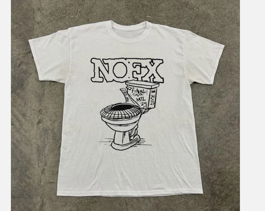 NOFX The Final Tour MTL 2024 Toilet Unisex White Cotton T-shirt, Size S-5XL