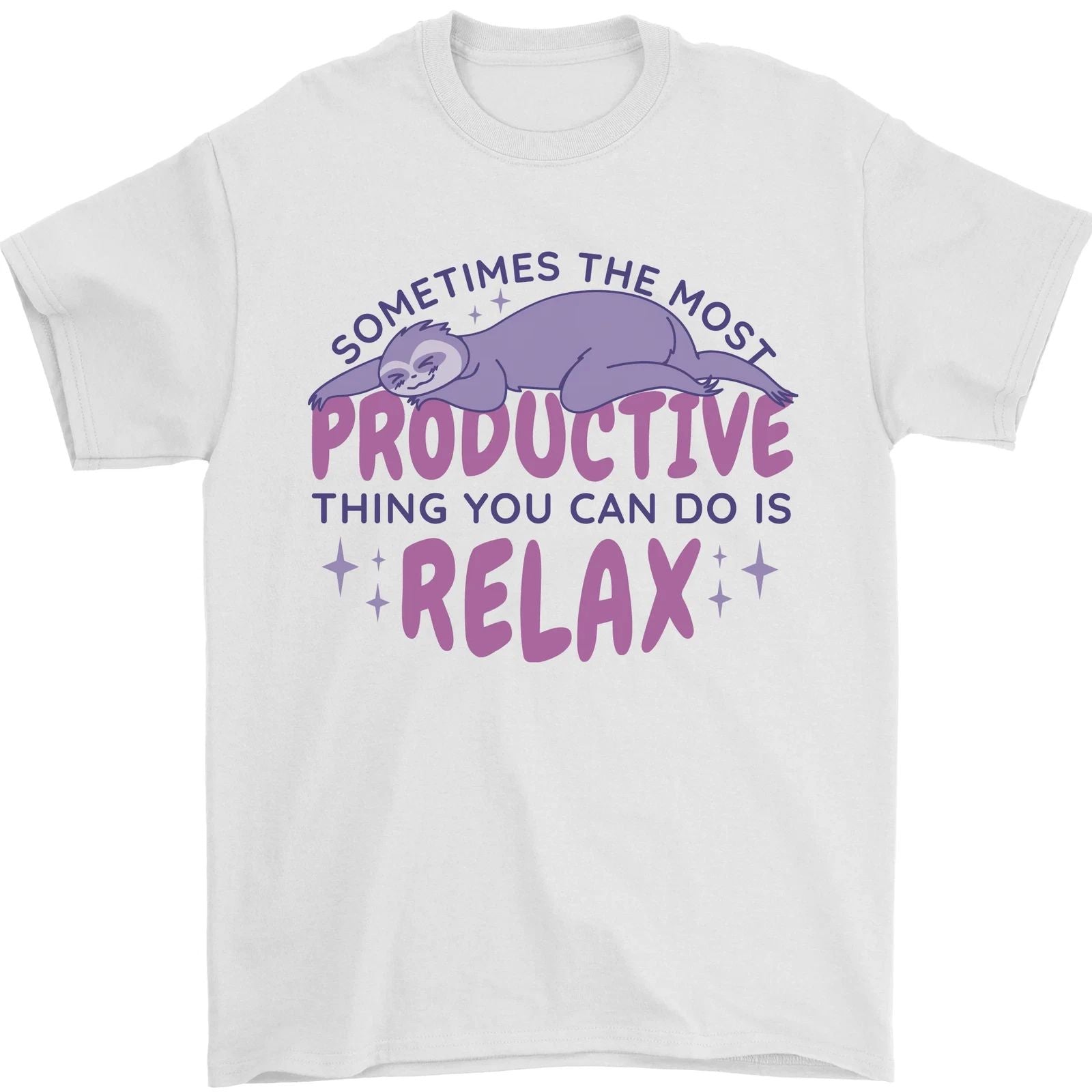 Funny Relaxing Sloth Mens T-Shirt 100% Cotton