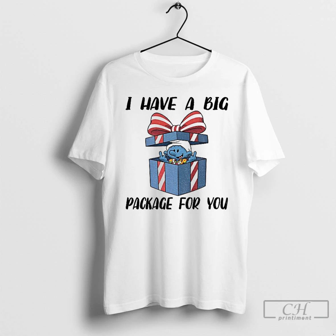 Classic Smurfs Middle Finger I Have A Big Package For You Merry Christmas T Shirts
