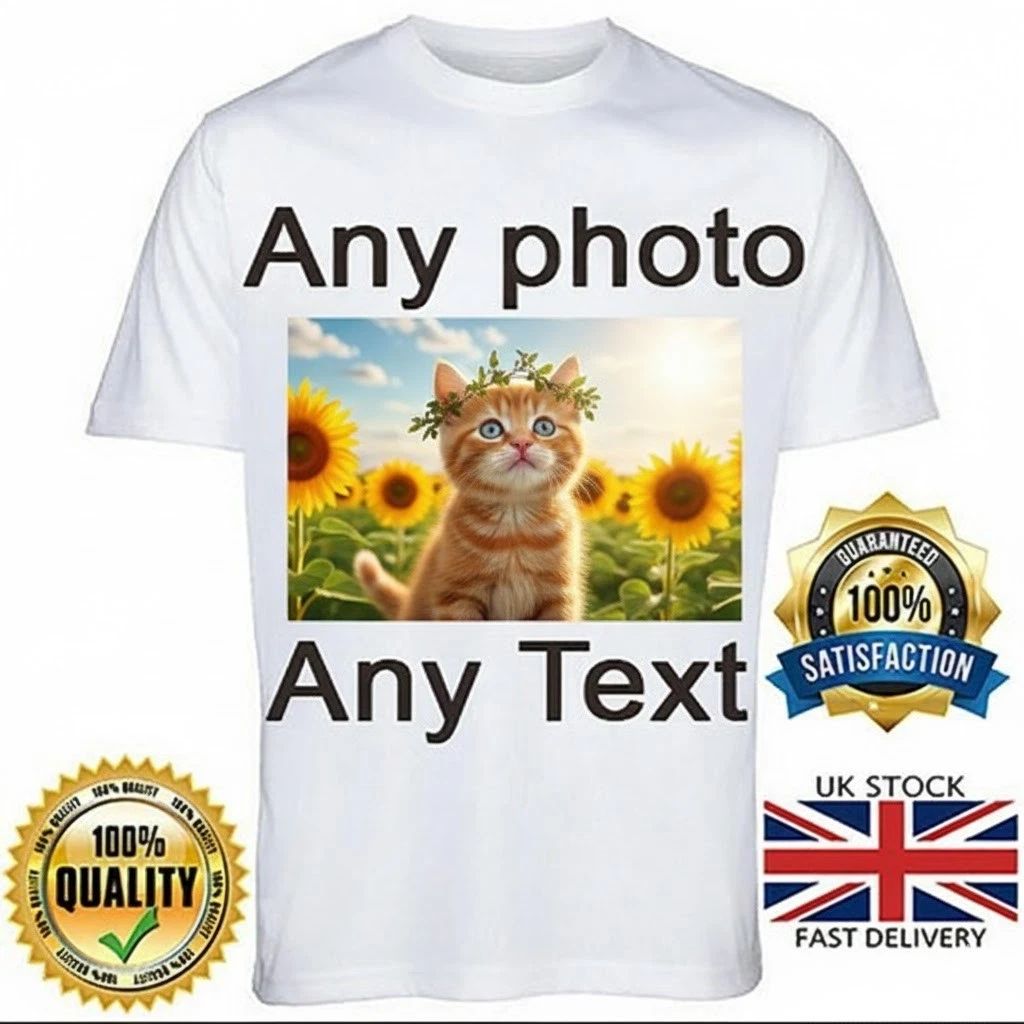 T Shirt Custom Photo Your Image Text Here Printed Stag do Hen Party