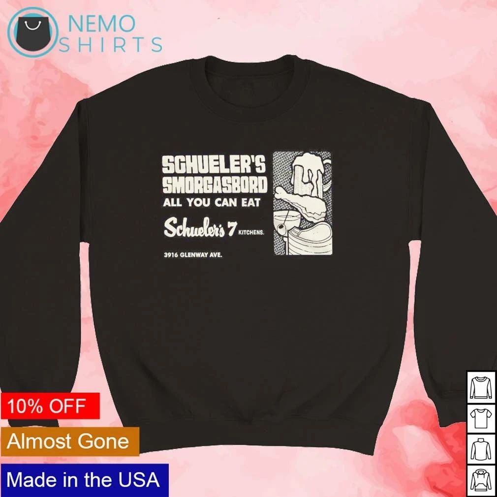 Vintage Schueler’s Smorgasbord All You Can Eat 7 Kitchens Glenway Ave shirt
