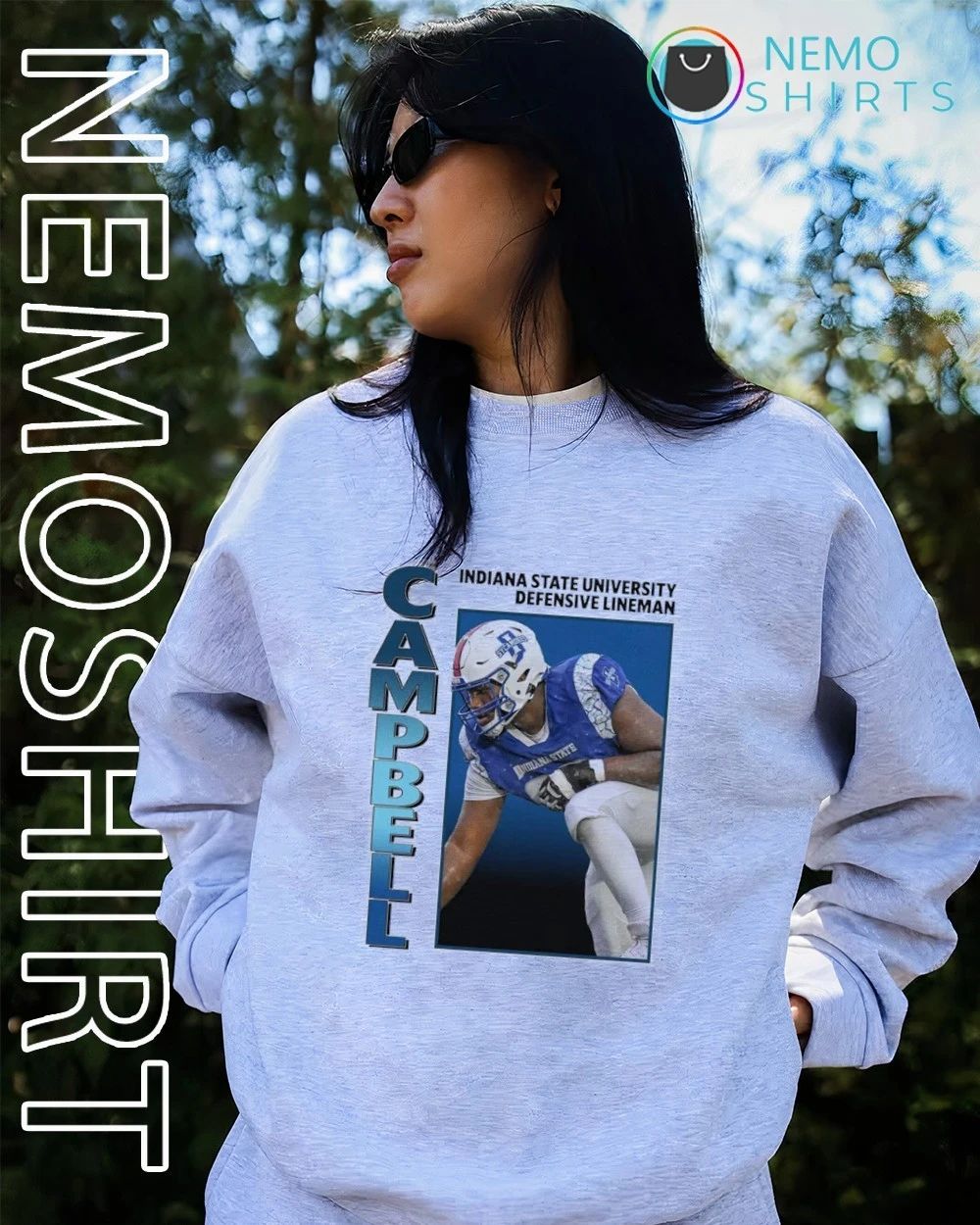 Sirmaine Campbell Retro Indiana State University Defensive Lineman shirt