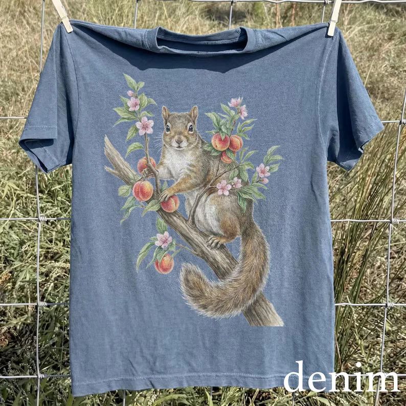 Vintage Squirrel Botanical Comfort Tee Nature Lover Gift Soft