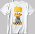 The Simpsons Cute baby Bart Short Sleeve White-Black Men / Women's DE316