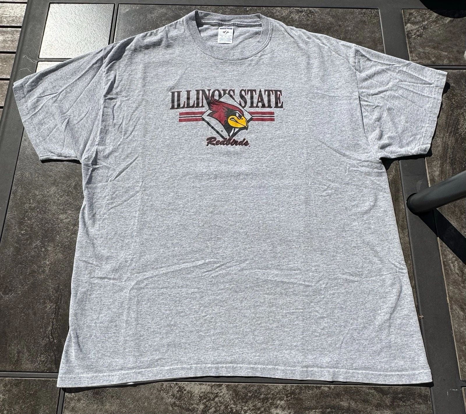 Illinois State Redbirds Vintage Heavy Soft Cotton Gray Tee T-Shirt Size 2XL XXL