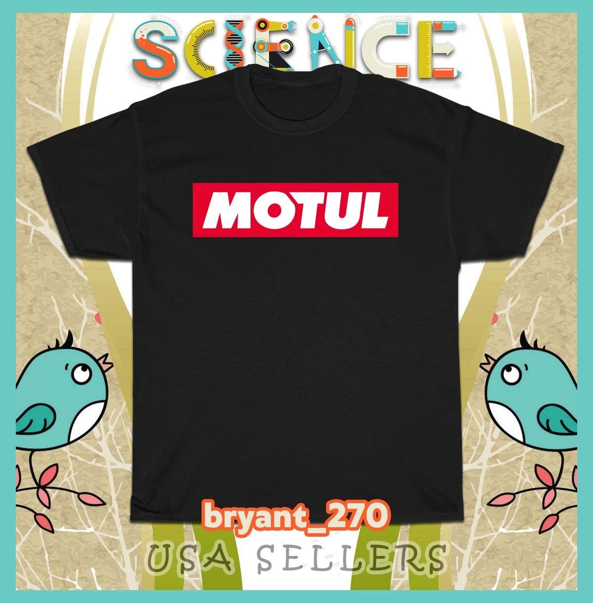 New Motul 300V Motorsport Men's T-Shirts American Size Tees