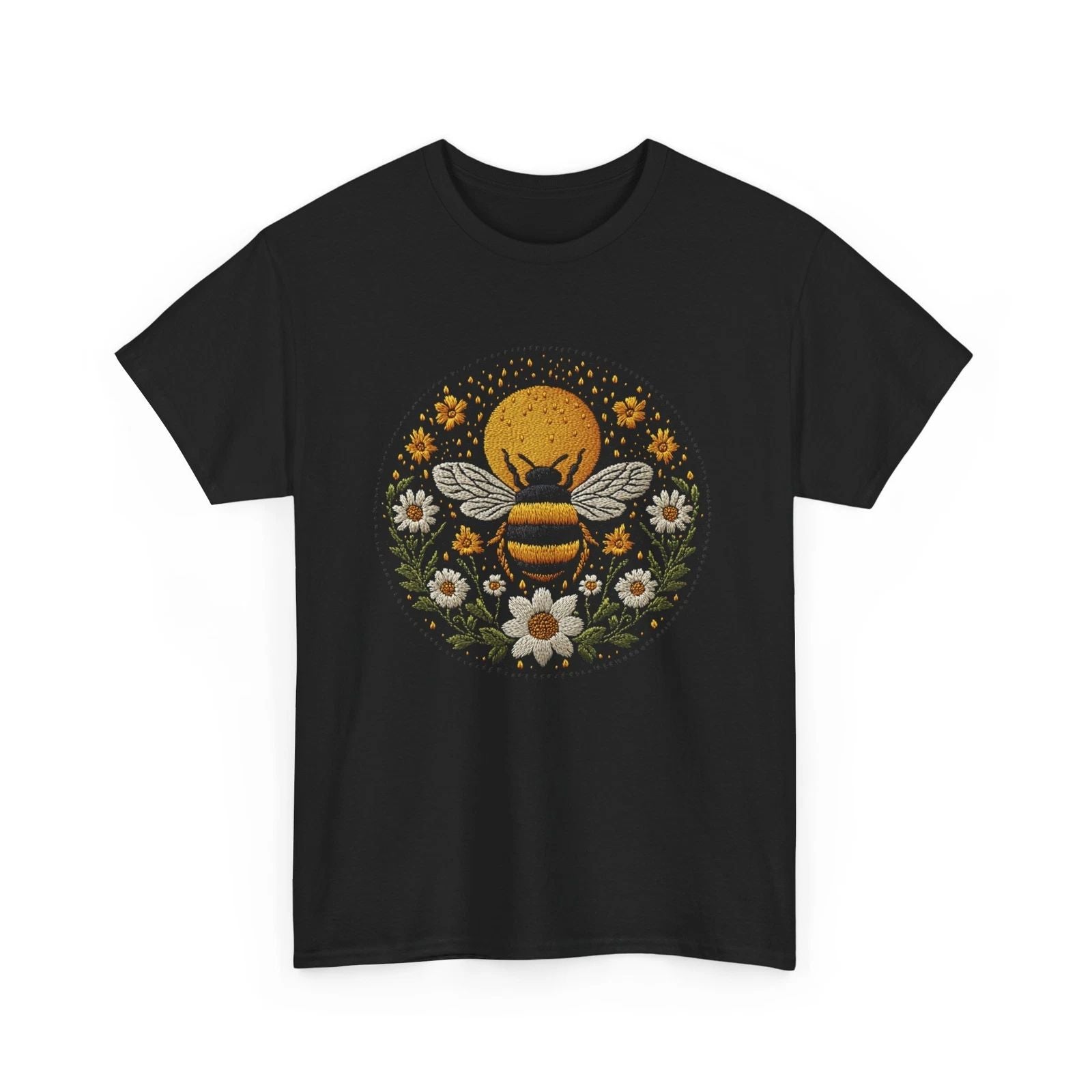 Bee T-Shirt | Save the Bees Shirt | Honeybee | Embroidered Bee Flowers Boho Sun