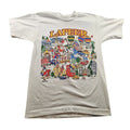Vintage Lapeer Michigan Shirt Mens Medium White Cartoon Map Graphic USA 90s