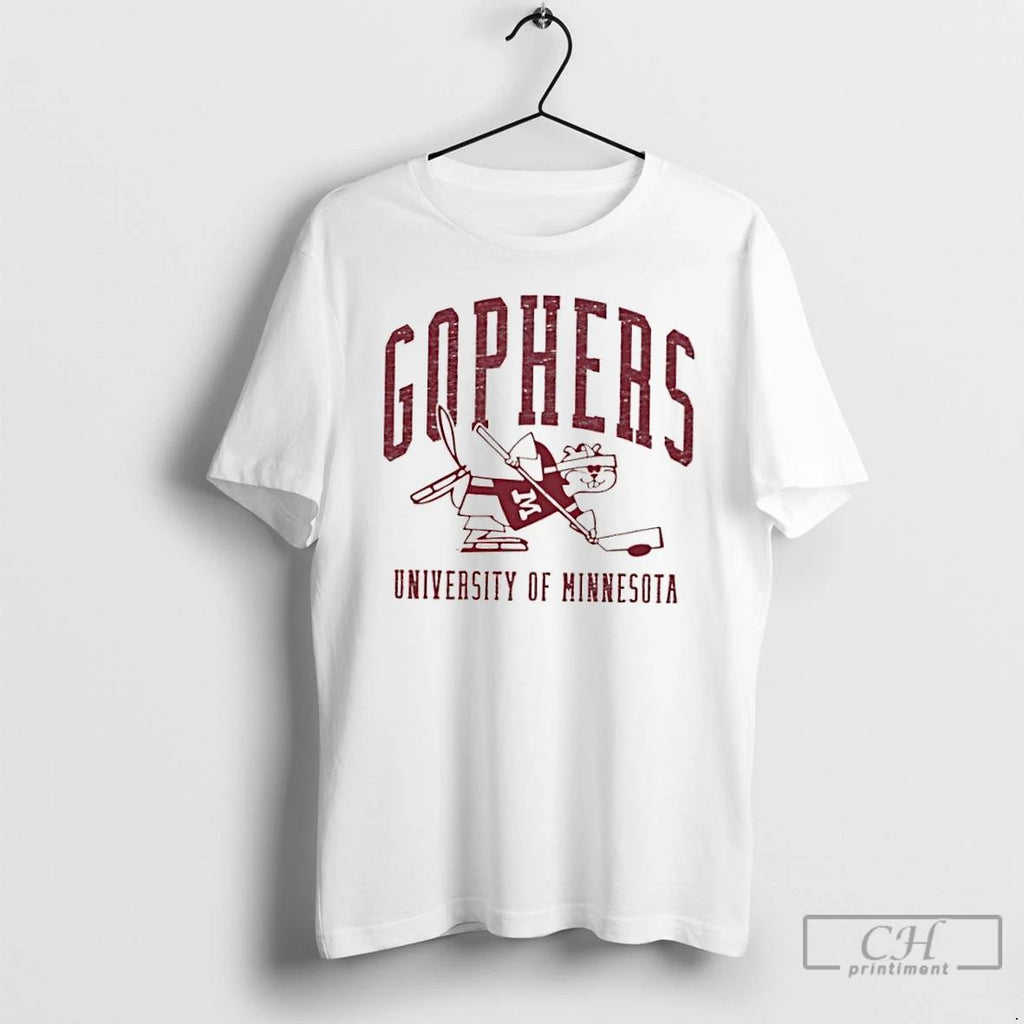 Classic Golden Gophers University Of Minnesota Goldy Gopher Hockey Mascot T Shirts