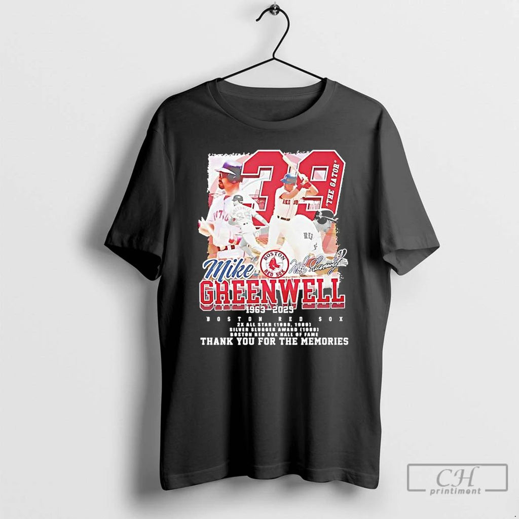Classic Boston Red Sox Mike Greenwell 1963 2025 Thank You For The Memories T Shirts