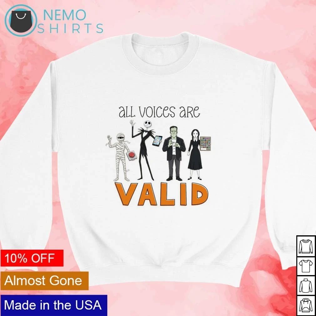 All Voices Are Valid Halloween Characters shirt