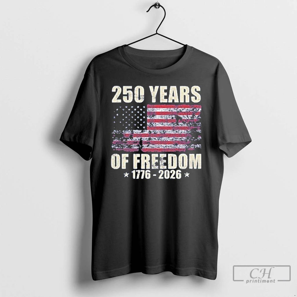 Classic 250 Years Of Freedom Usa Flag T Shirts