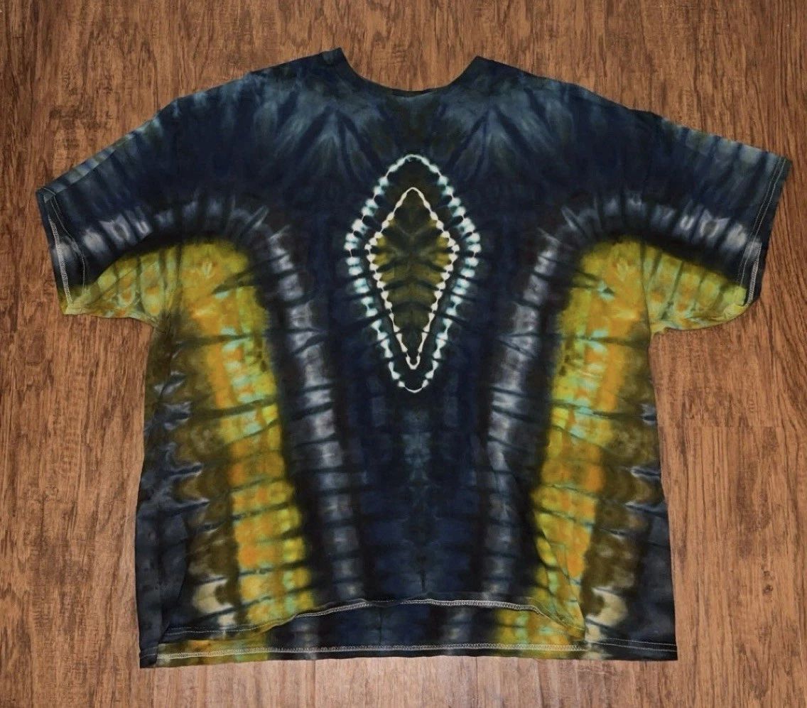 Custom Tie Dye T Shirt Mens XL Approx Blue Green Festival Boho Hippie Style Tee