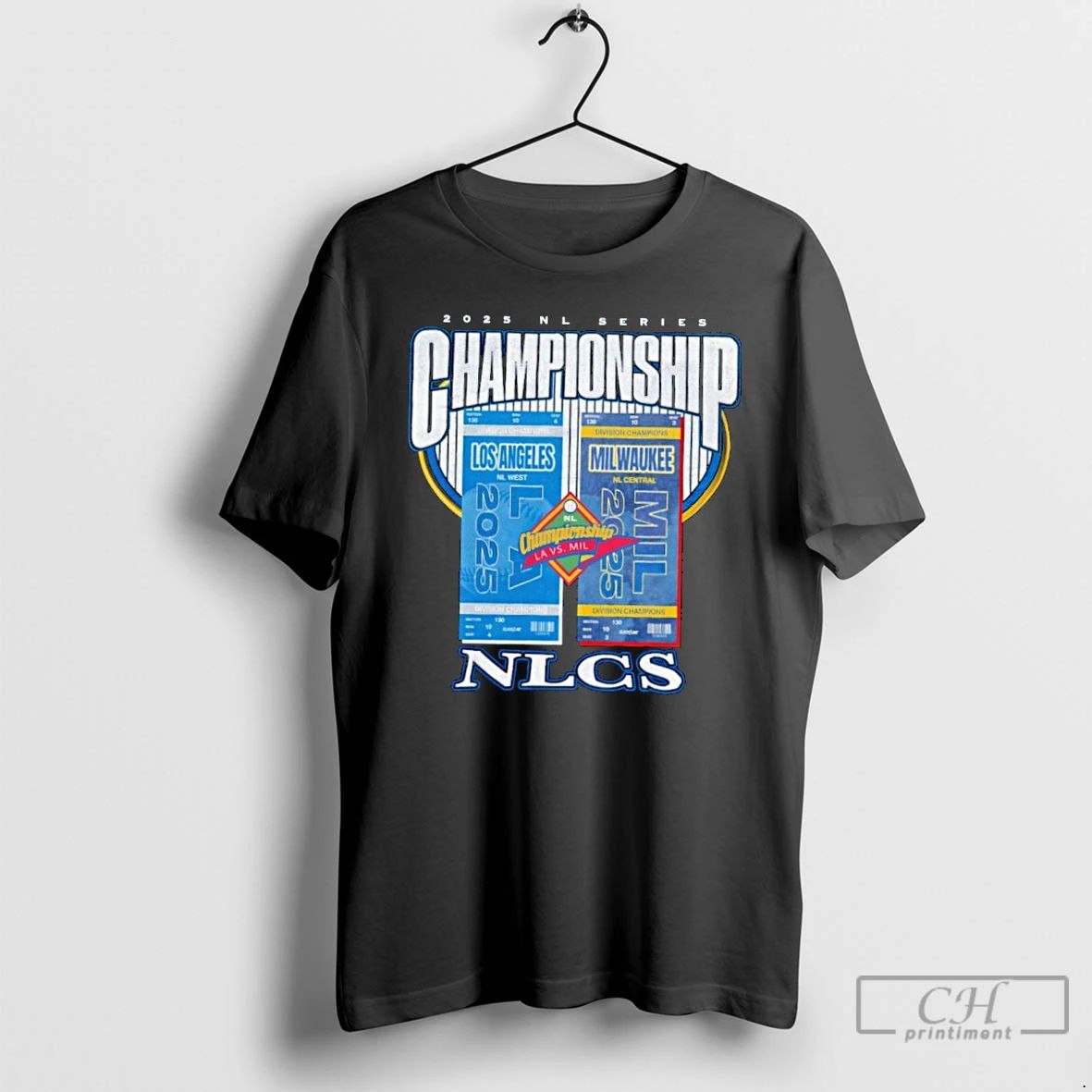 Classic Los Angeles Dodgers Vs Milwaukee Brewers 2025 Nl Series Championship Nlcs Matchup T Shirts