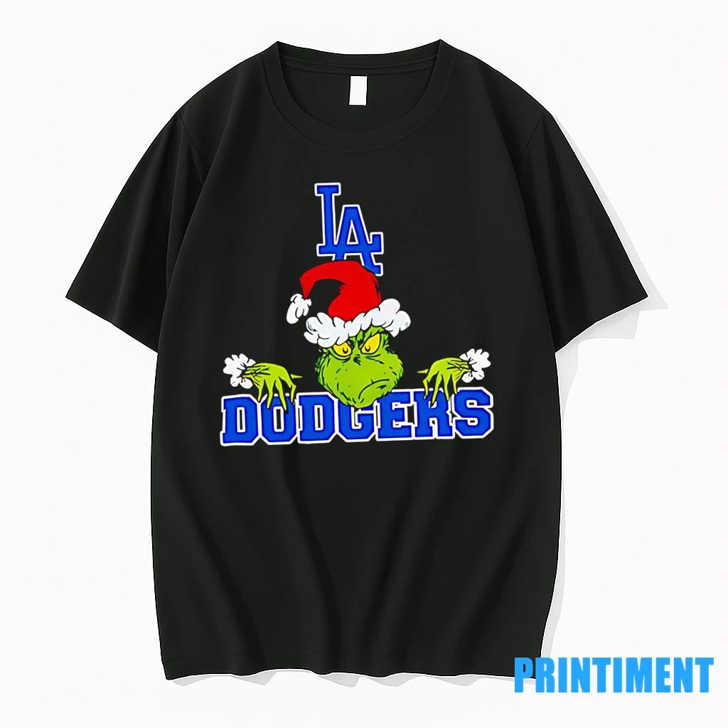 Top Los Angeles Dodgers Logo Baseball Grinch Christmas Tshirts Sweater