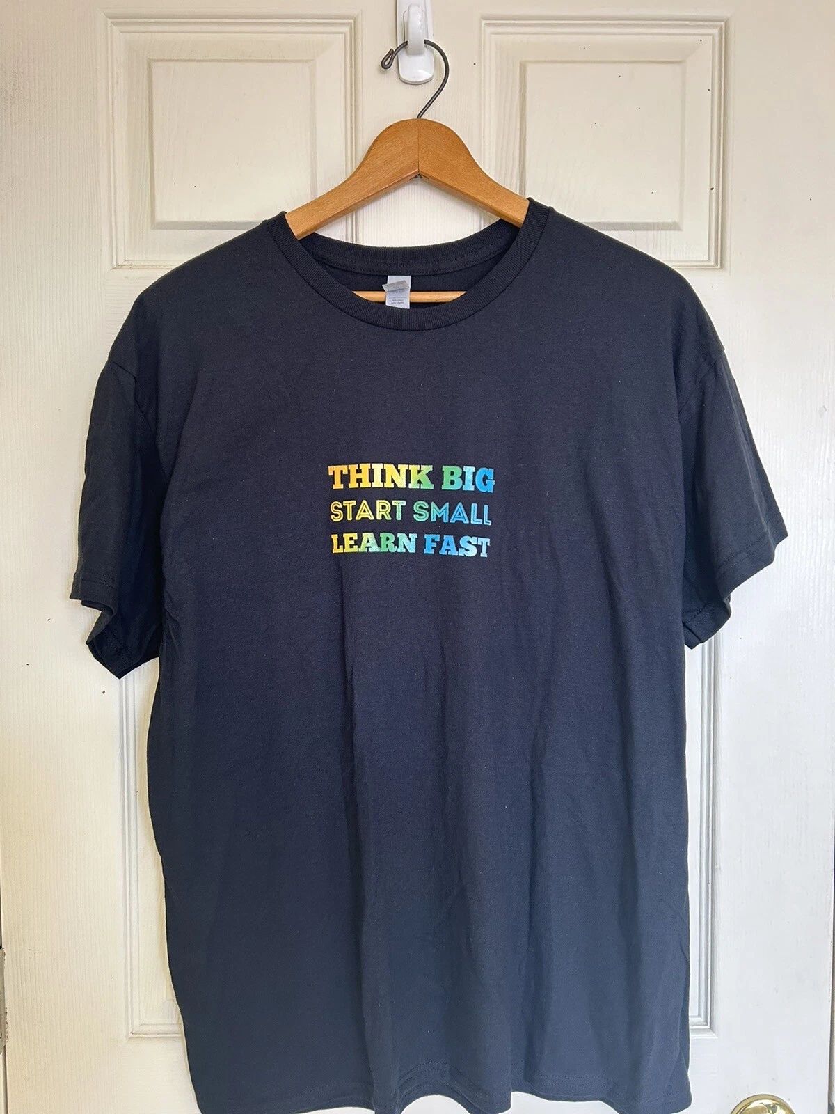 Unisex Casual Motivational Quotes Basic Black T-Shirt Size XL