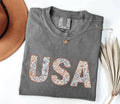 Floral USA Boho Patriotic Comfort Tee