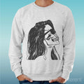 Felpa Man Light Sweater Light Grey " Skull Woman "