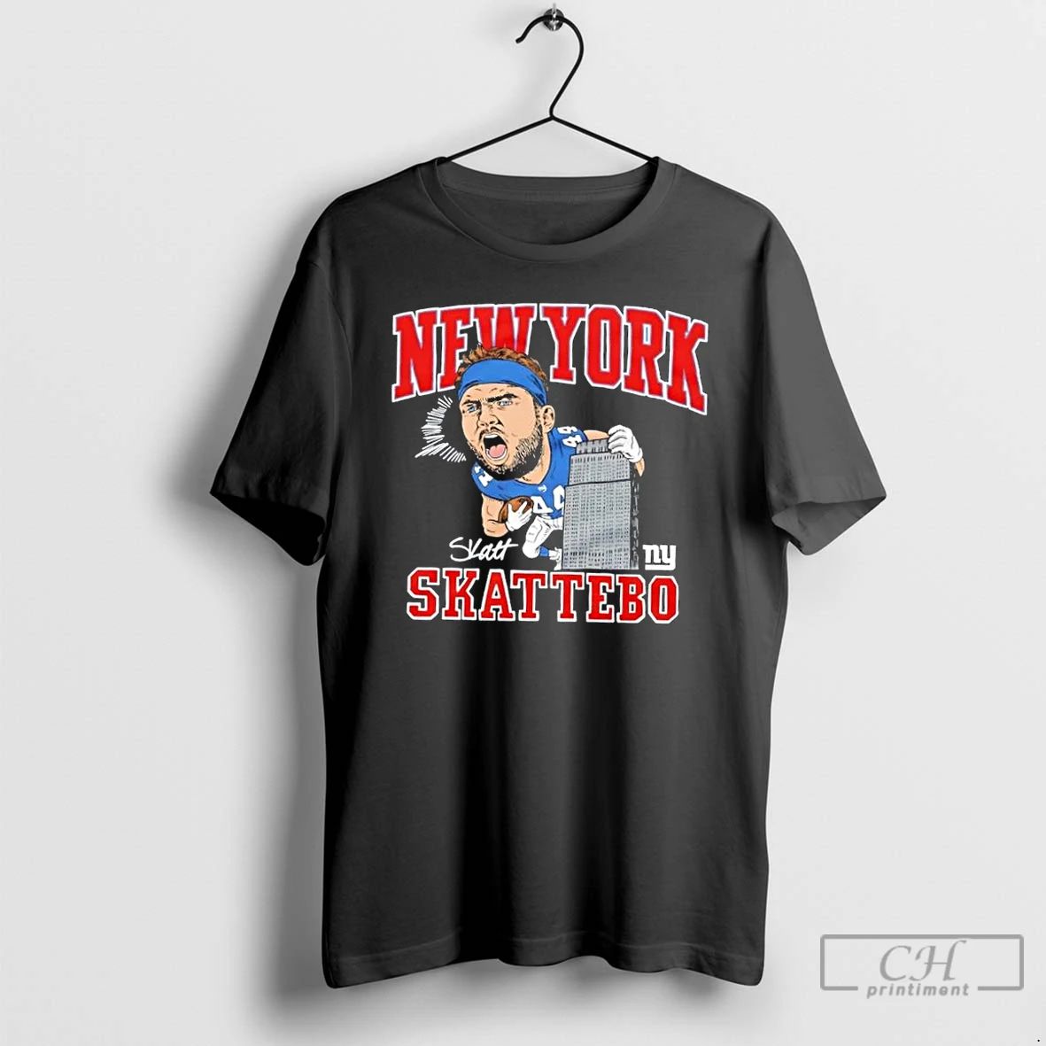 Classic New York Giants Cam Skattebo Signature Caricature T Shirts