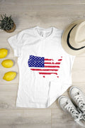 USA Map Flag T-Shirt – American Pride Tee, 4th of July Unisex Shirt