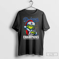 Classic Grinch Santa Los Angeles Dodgers World Series Champions Trophy T Shirts