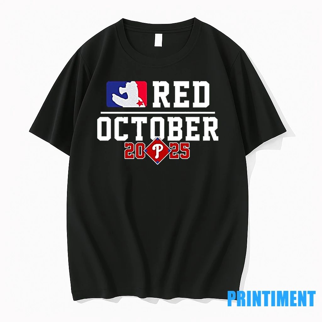 Red October 2025 Phillies Mlb Logo Parody Tshirts Sweater