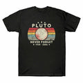 Pluto Never Forget Retro Style Funny Space Science Vintage Men's T-Shirt Cotton