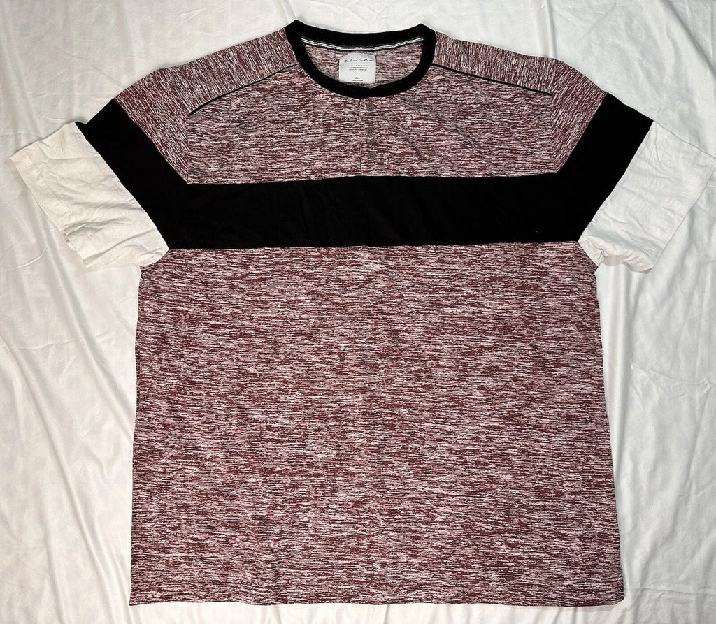 Modern Culture Mens Size 4XL T-Shirt Colorblock Red White Black Cotton Blend NWT