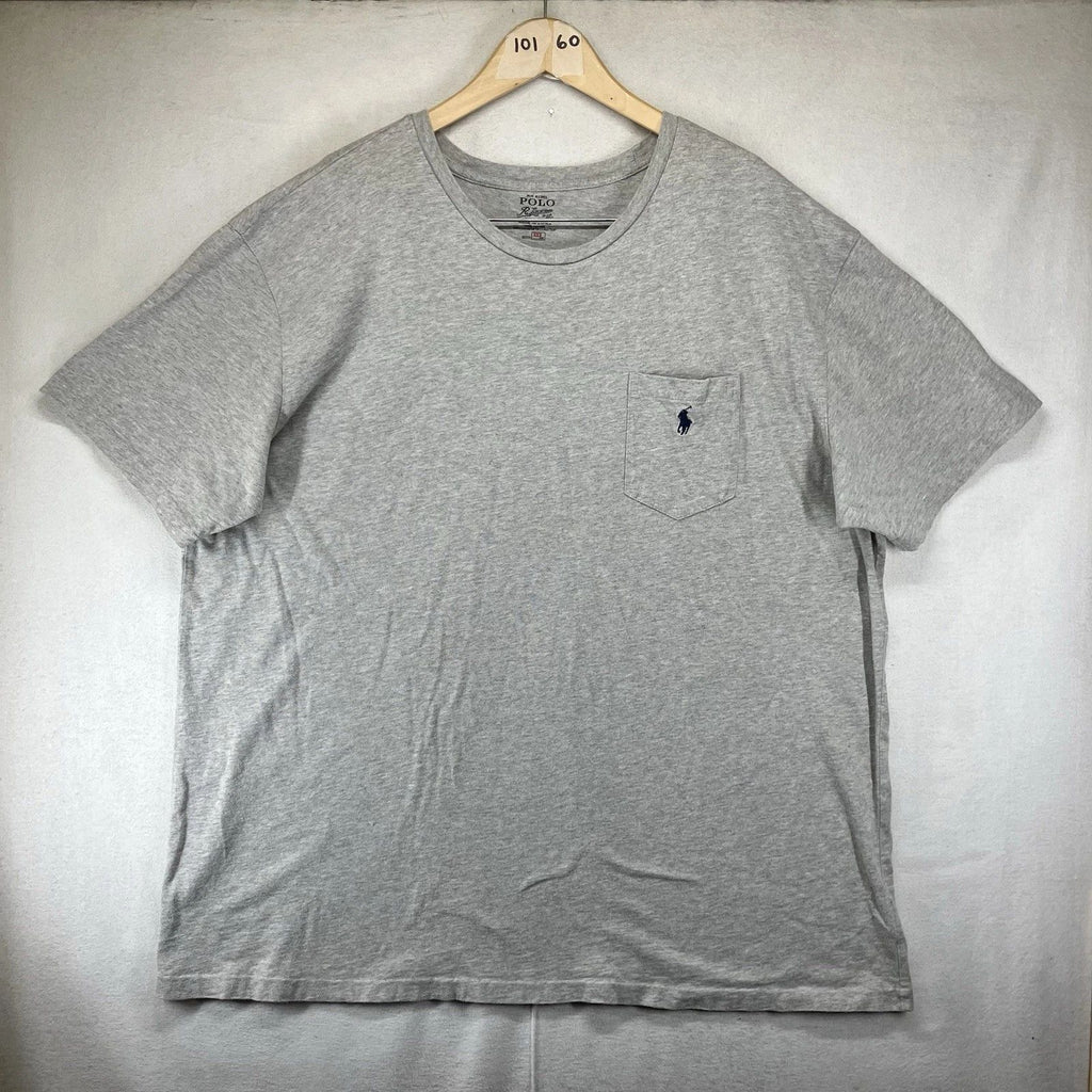 Classic Polo Ralph Lauren Mens T Shirt 2XL Heather Gray Pocket All Cotton
